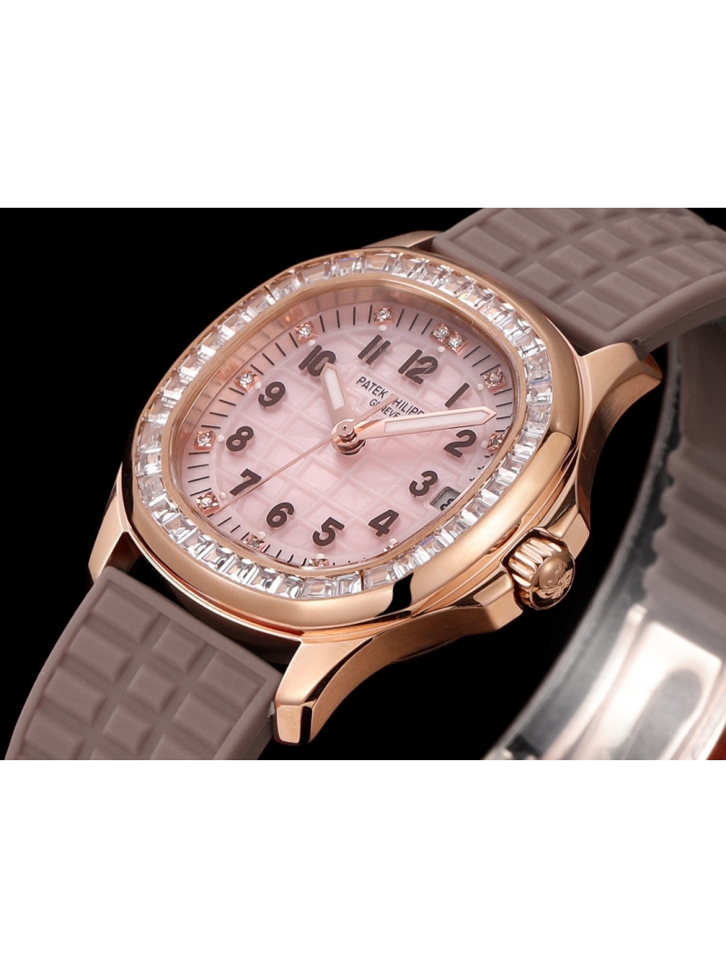 Patek Philippe Aquanaut Luce Haute Joaillerie Rose Gold Watch 5072R-001 with diamond brown