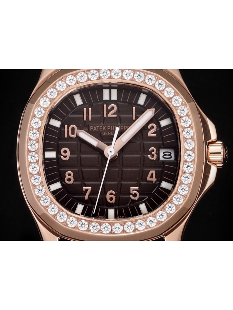 Patek Philippe Aquanaut Luce Haute Joaillerie Rose Gold Watch 5072R-001 with diamond dark brown