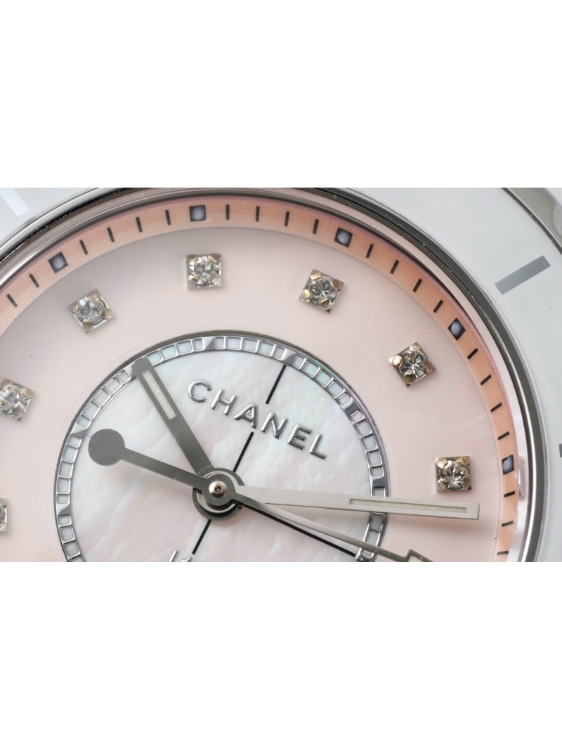 CHANEL Exclusive J12 Series 33 Wristwatch white pink diamond