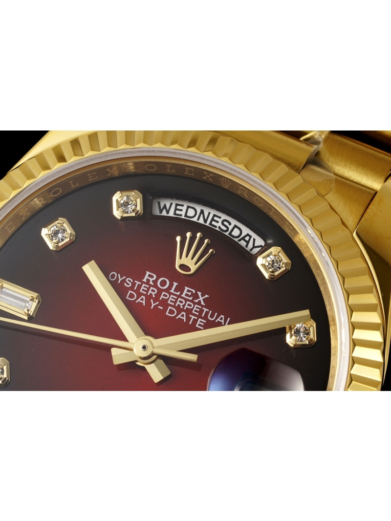ROLEX 36mm DD Gemstone Dial Series Watch with diamond Red