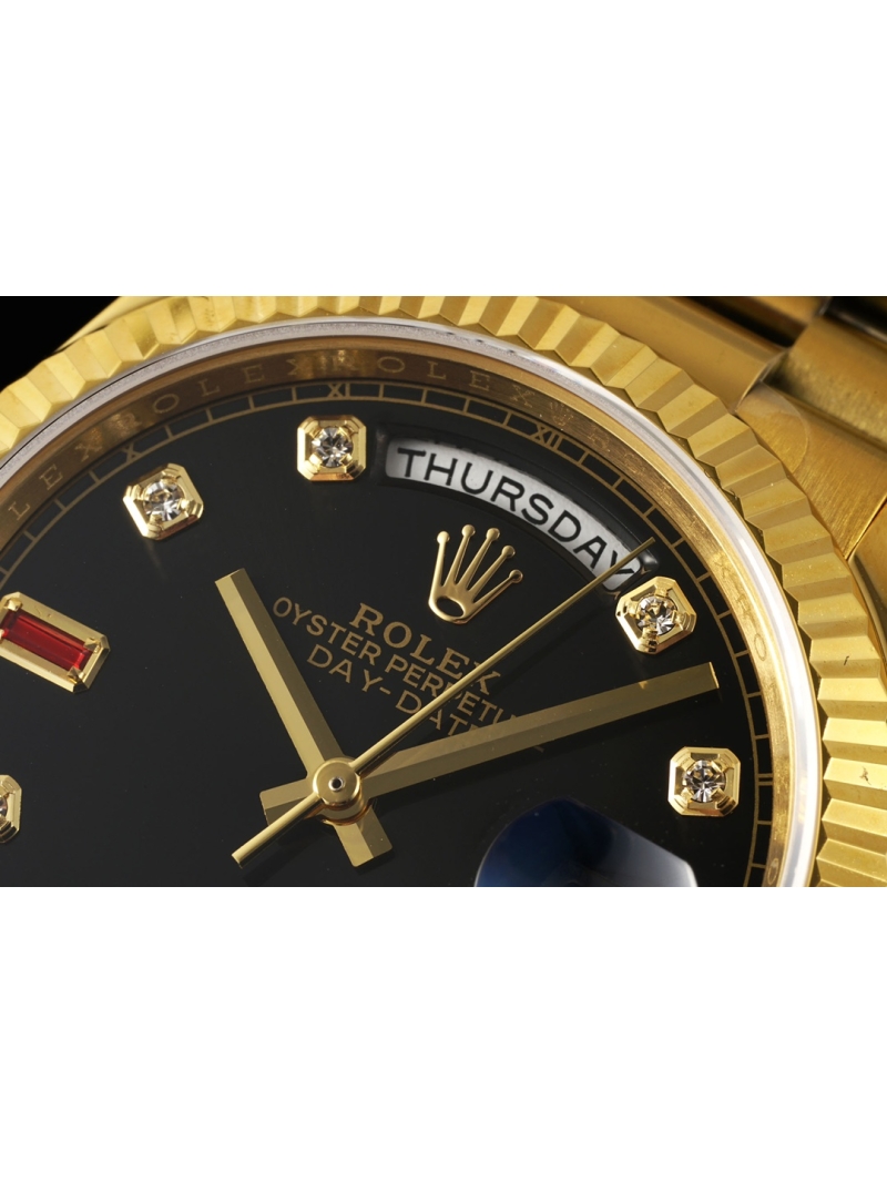 ROLEX 36mm DD Gemstone Dial Series Watch with diamond black
