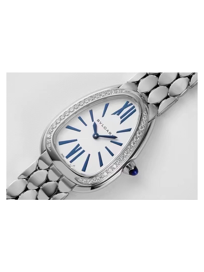 Bvlgari Serpenti Seduttori Gold Shadow Watch with diamond silver blue