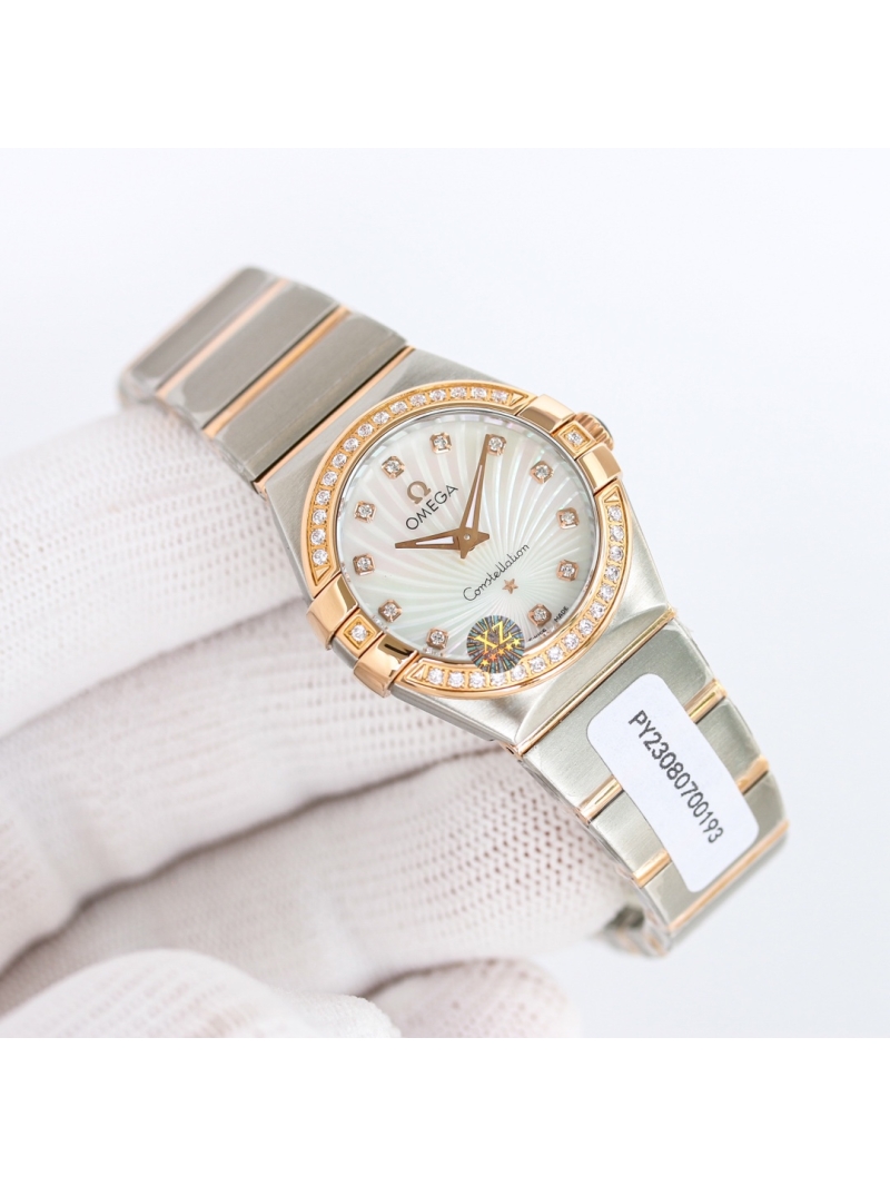 OMEGA Constellation Classic Women's Watch Rosy Gold Silver