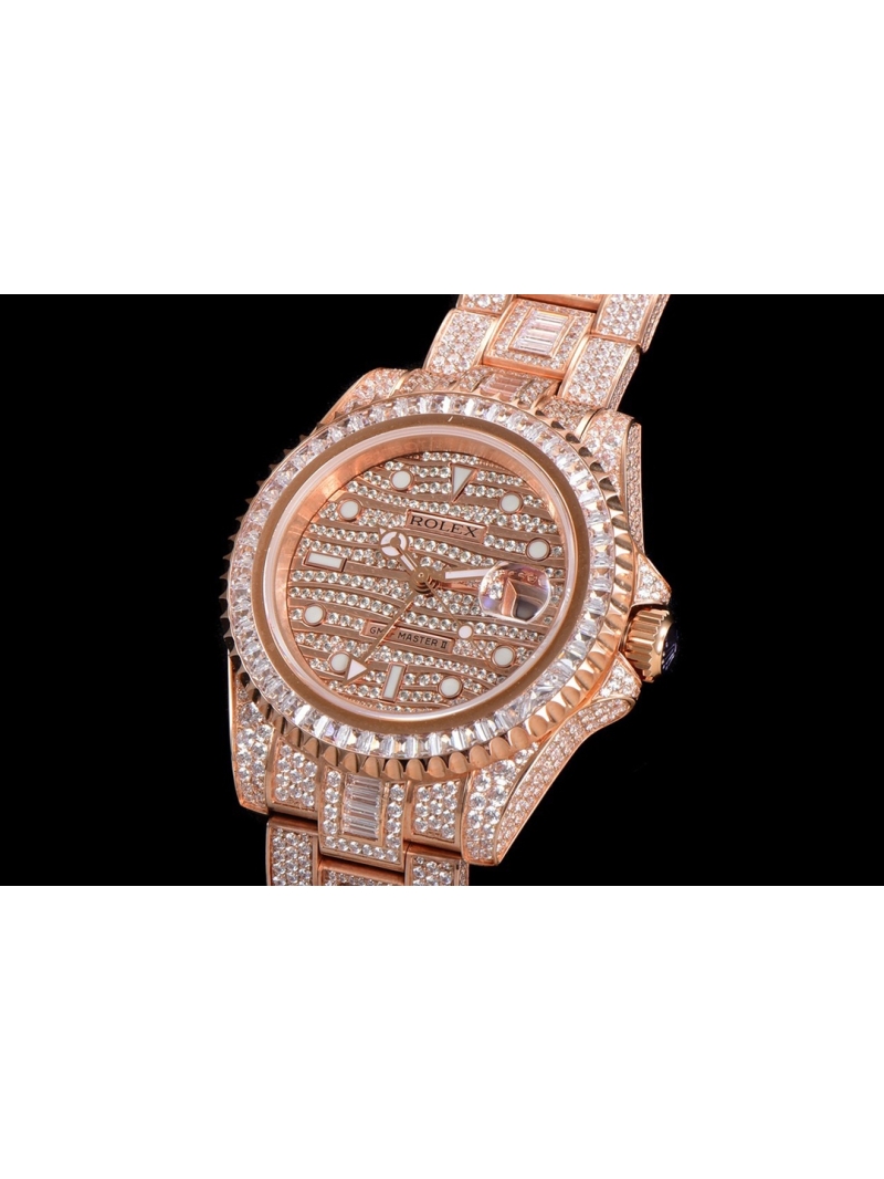 Rolex Luxurious Rolex GMT Master II Full Starry Sky Diamond Edition Rose Gold