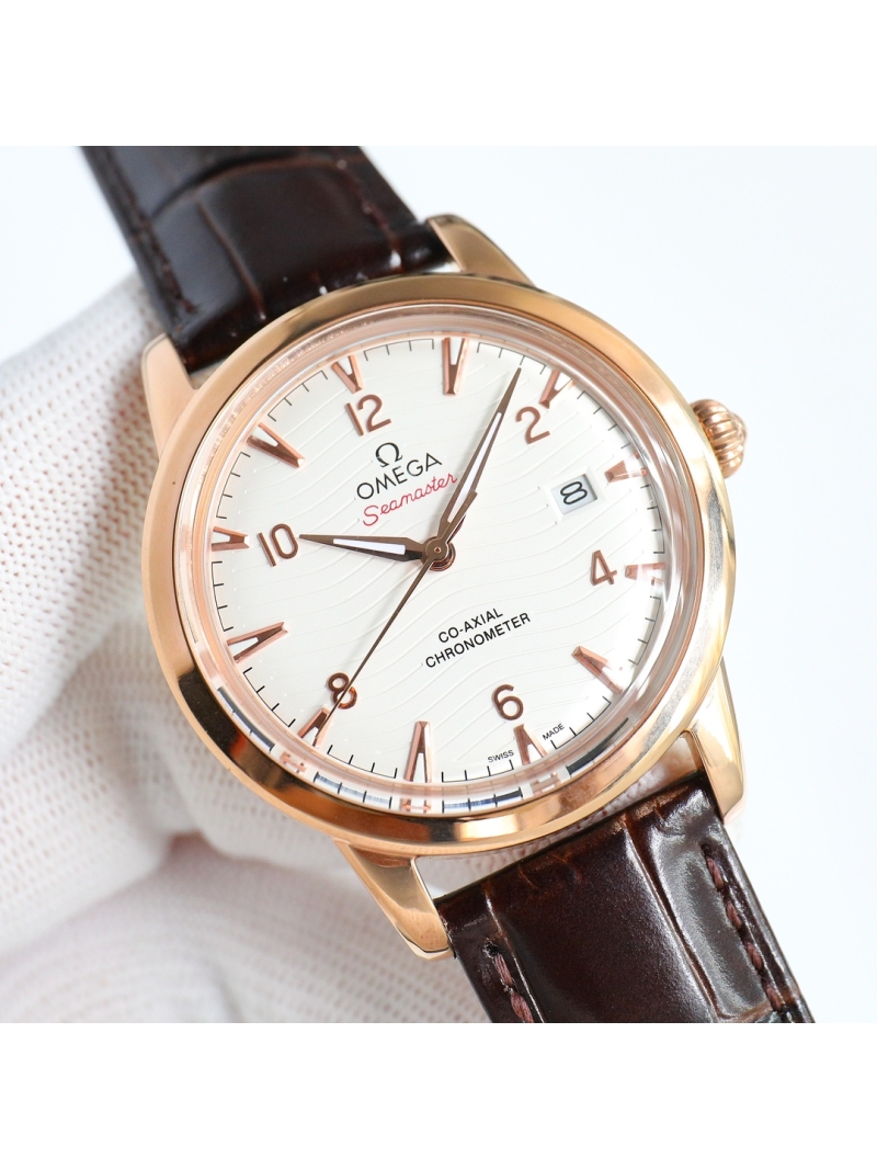 OMEGA Seamaster Series Ultra-Thin Men's Automatic Mechanical Watch Platinum/Rose Gold