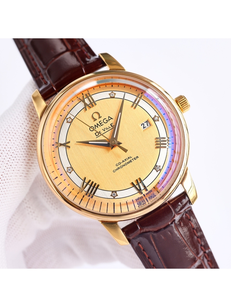 OMEGA De Ville Series Ultra-Thin Automatic Men's Watch 8mm Gold/Rose Gold