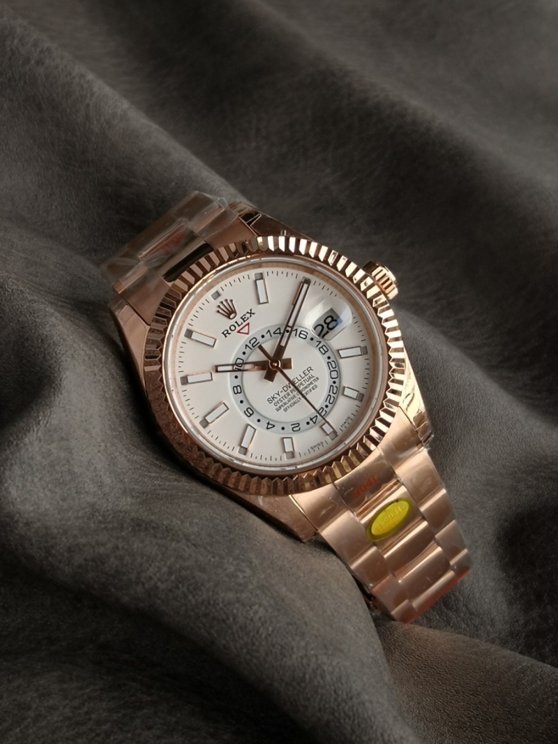 Rolex Oyster Perpetual Sky-Dweller with Original Dimensions Rose Gold White