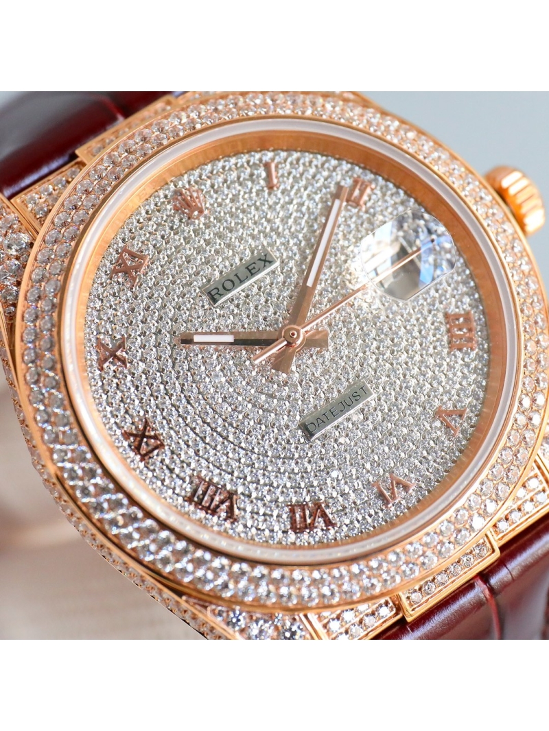 Rolex Oyster Perpetual Datejust Elite Edition Rose Goldwith Full-Star American Alligator Strap