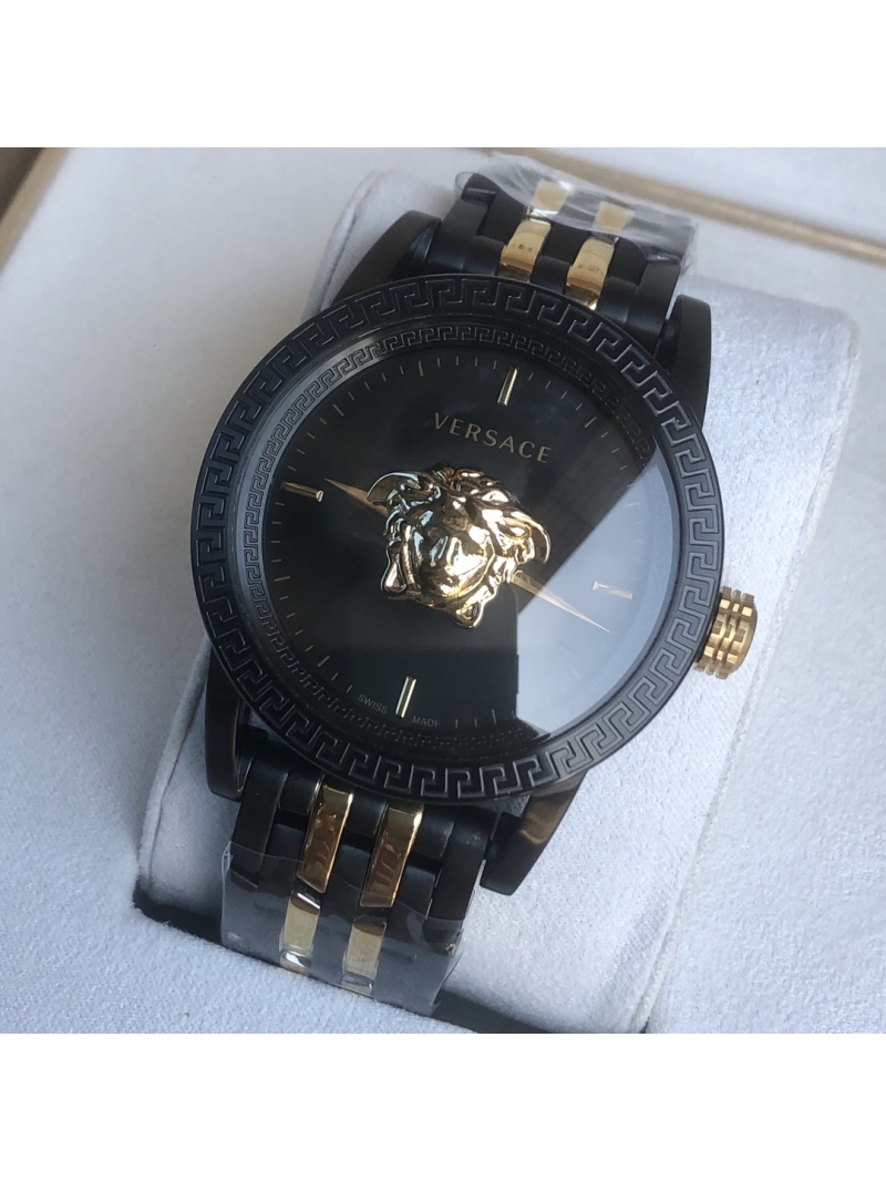 Versace Mysterious Time Quartz Men's Watch 45mm black gold medusa head