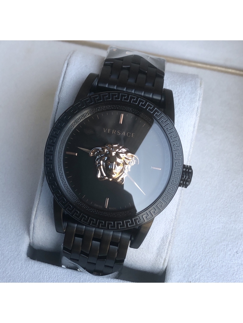 Versace Mysterious Time Quartz Men's Watch 45mm so black gold medusa