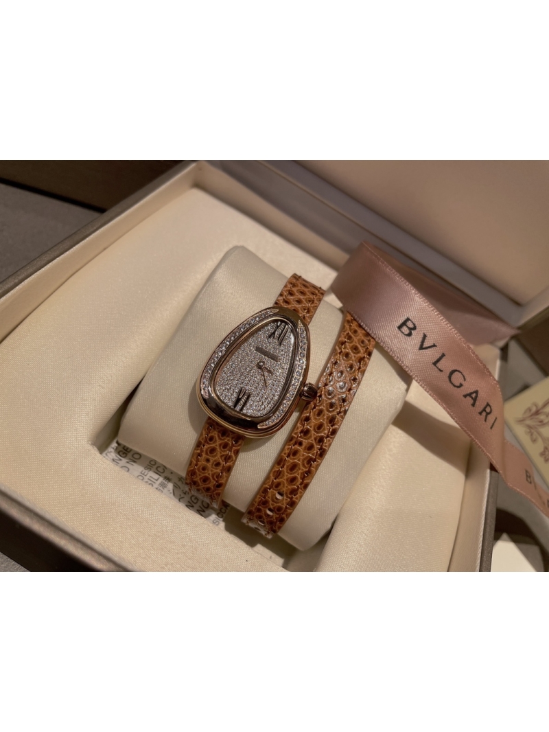 Bvlgari Serpenti Watch Full Diamond in light gold tone – The Ultimate Elegance in Timekeeping