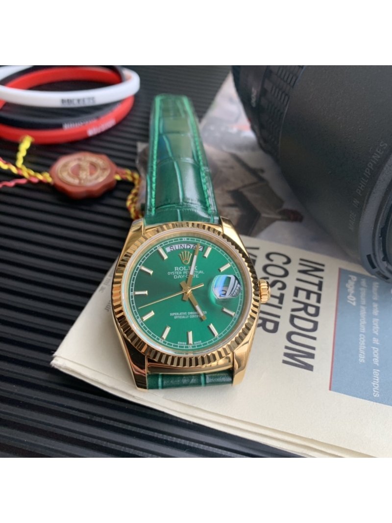  Rolex Oyster Perpetual Day-Date Series - Exclusive Edition Green leather with green plate