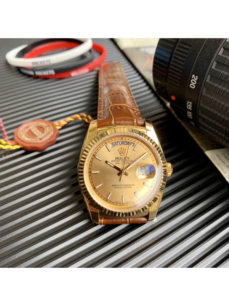  Rolex Oyster Perpetual Day-Date Series - Exclusive Edition Brown with gold plate