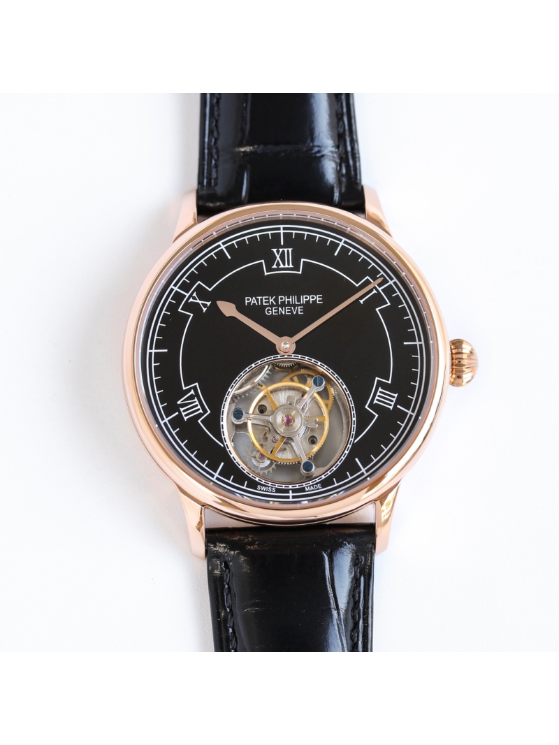 Patek Philippe Coaxial Tourbillon Watch with Starry Sky Design white black