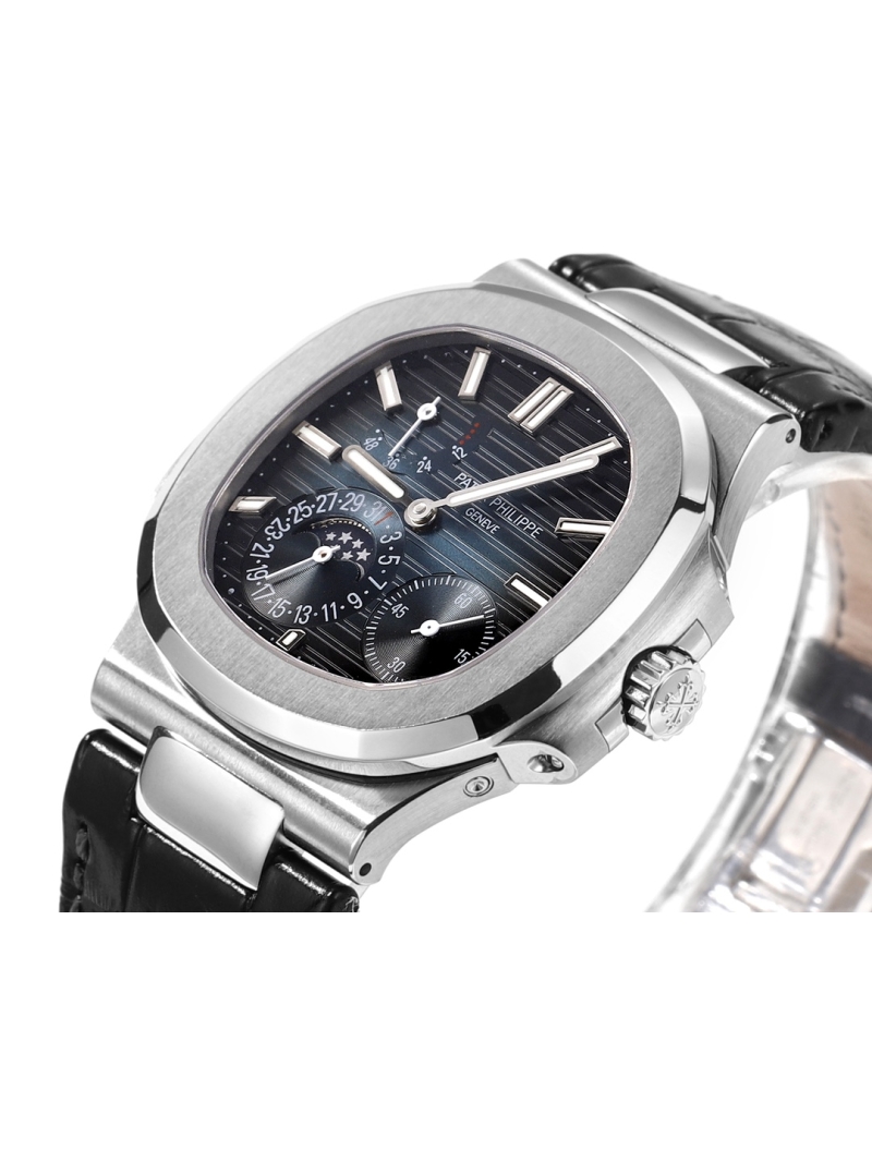 Patek Philippe Nautilus 5712/1A-001 matte black alligator blue dial