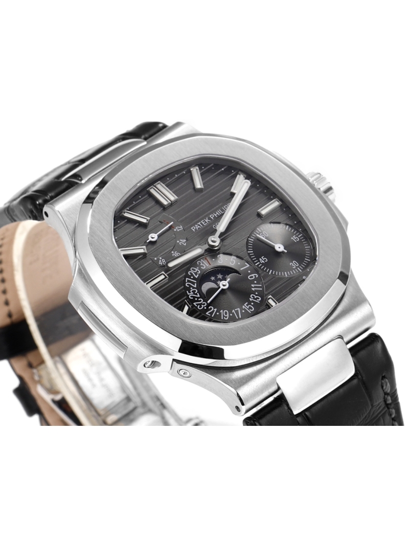 Patek Philippe Nautilus 5712/1A-001 with Matte black alligator black dial