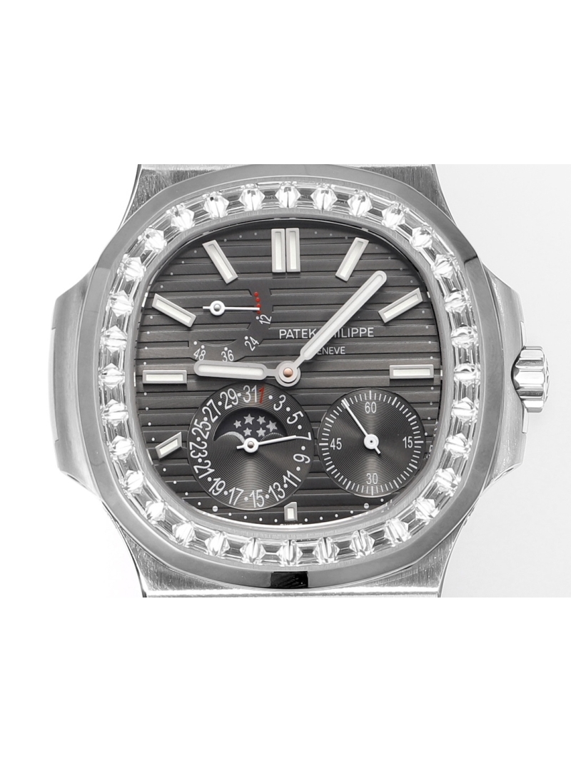 Patek Philippe Nautilus 5712/1A-001 matte black alligator, black dial with diamond