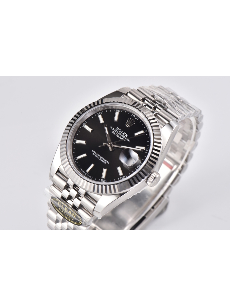 Rolex Datejust 41mm in Oystersteel and White Gold - black plate