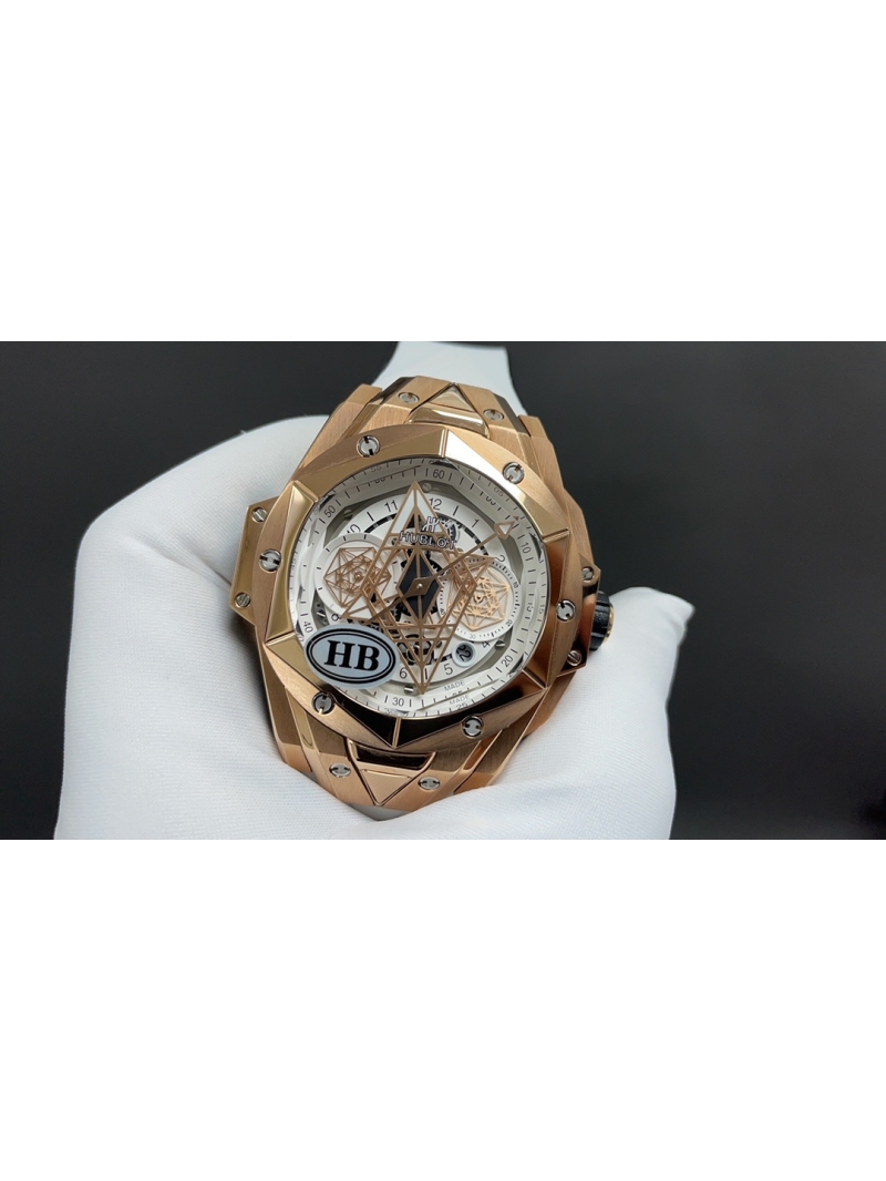 Hublot Big Bang Sang Bleu II King Gold White Pavé 45 mm Watch