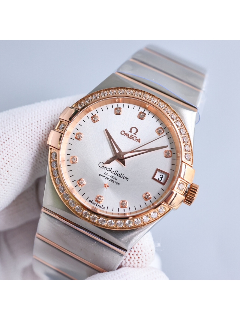 Omega Constellation Co-Axial Chronometer 38mm in Steel and Rose Gold