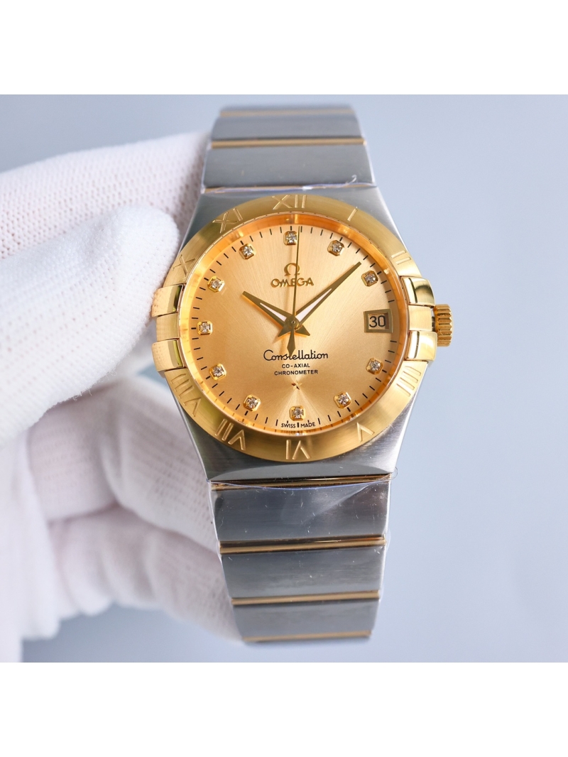 Omega Constellation Co-Axial Chronometer 38mm in Steel and Yellow Gold 