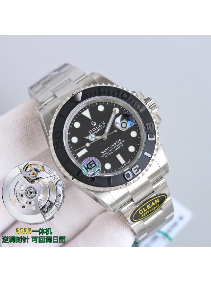 Rolex Yacht-Master 42 Elegant White Gold Watch and steel with Black Dial