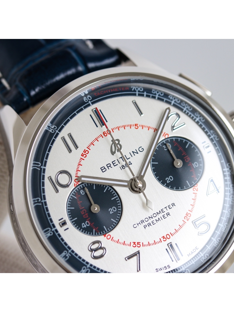 Breitling Premier B01 Chronograph 42 Norton Edition Watch blue white dial