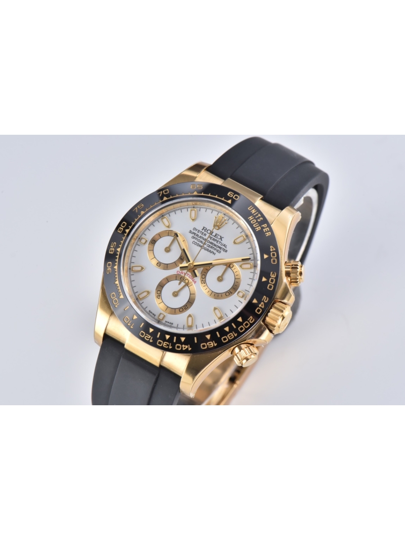 Rolex Cosmograph Daytona 40mm Oyster Perpetual rubber, white dial, gold