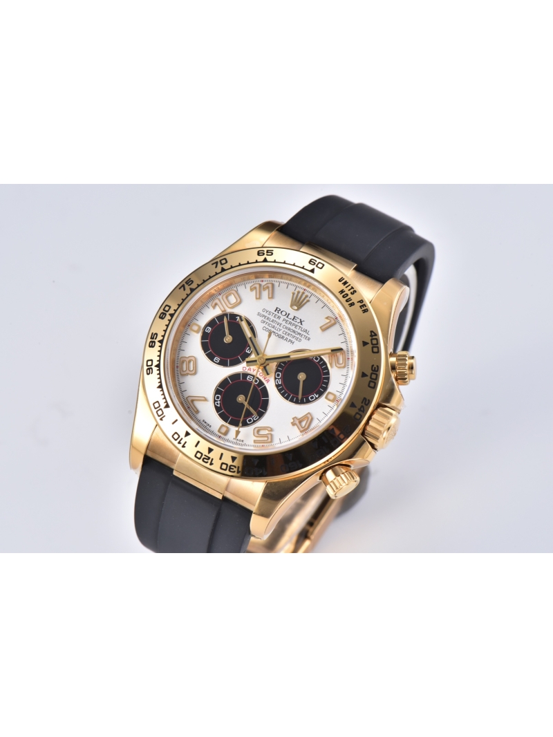 Rolex Cosmograph Daytona 40mm Oyster Perpetual white dial, gold with rubber