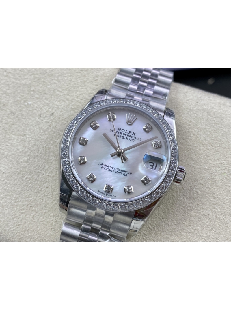 Rolex Lady-Datejust 31 mm Diamonds -pearl-18kt white gold