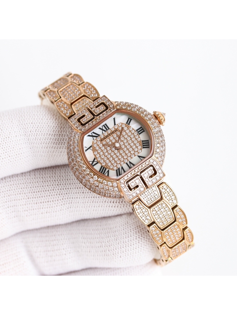 Cartier Ellipse 18K Yellow Gold Vintage Wristwatch with Diamond Bracelet