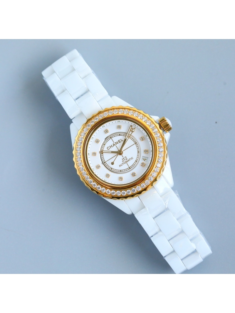 CHANEL J12 Watch Calibre 12.1, 38 mm in White and Yellow Gold with diamond
