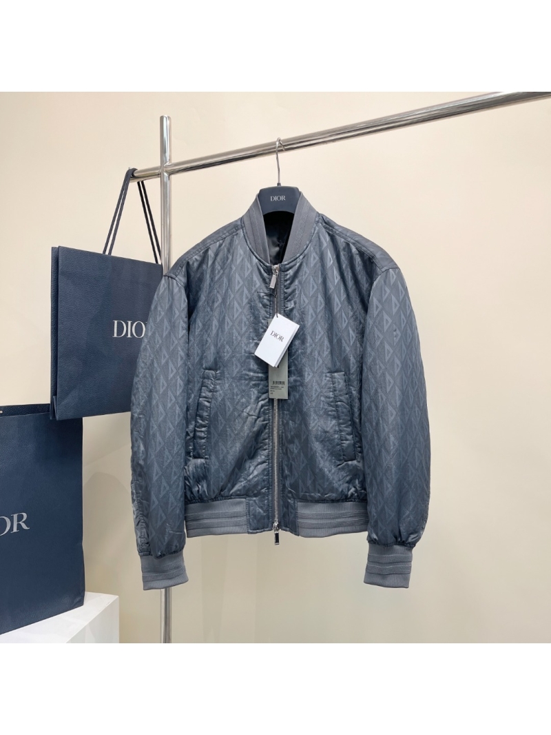 Dior Jacquard CD Embossed Bomber Jacket in Grey