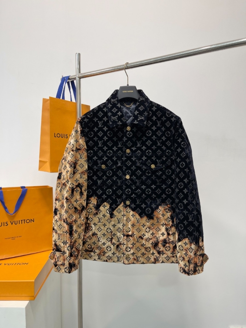 Louis Vuitton LV 24SS Bonfire Flocked Denim Jacket - Monogram Pattern