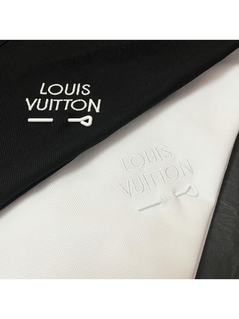 Louis Vuitton White Pin Embroidered Cotton Piqué Polo Shirt