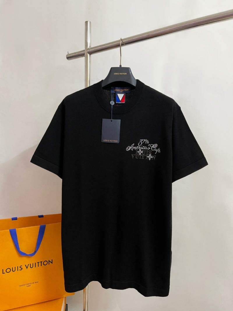 Louis Vuitton LV Pearl Crystal Embellished Knit T-Shirt - Black