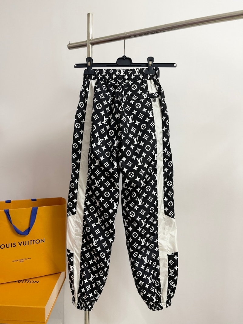 Louis Vuitton LV 2024 Fall/Winter Monogram Embroidered Track Pants - Black & White