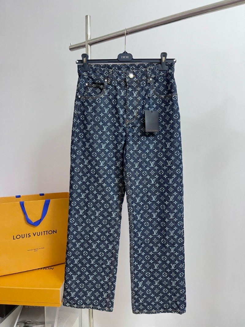 Louis Vuitton LV Western Denim Collection Vintage Monogram Jeans - Blue