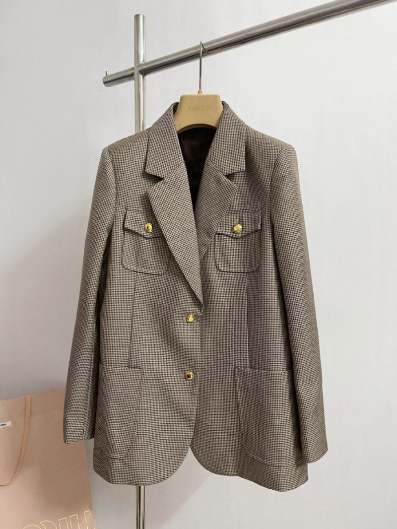 Miu Miu Exclusive Houndstooth Blazer Jacket - Limited Edition