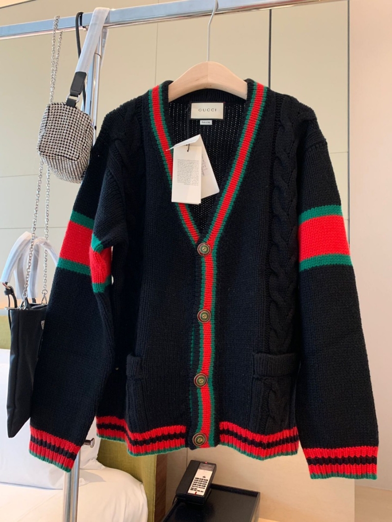 Gucci Classic Academy Wool Cardigan Black