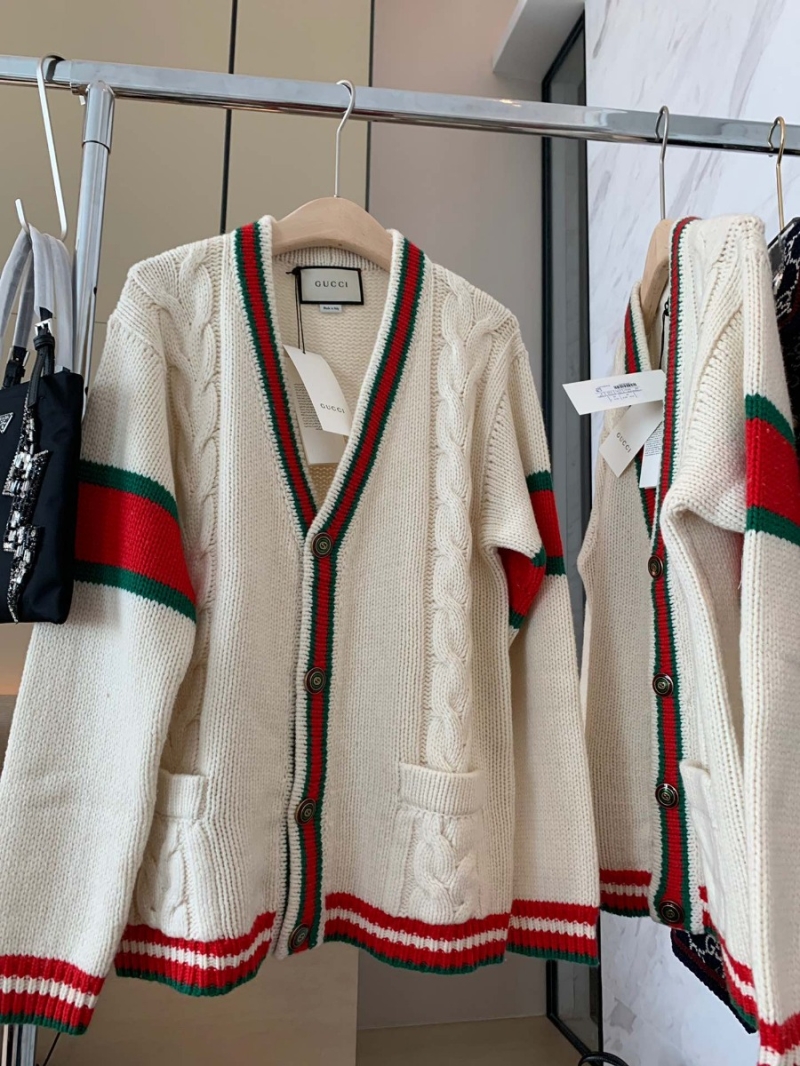 Gucci Classic Academy Wool Cardigan White