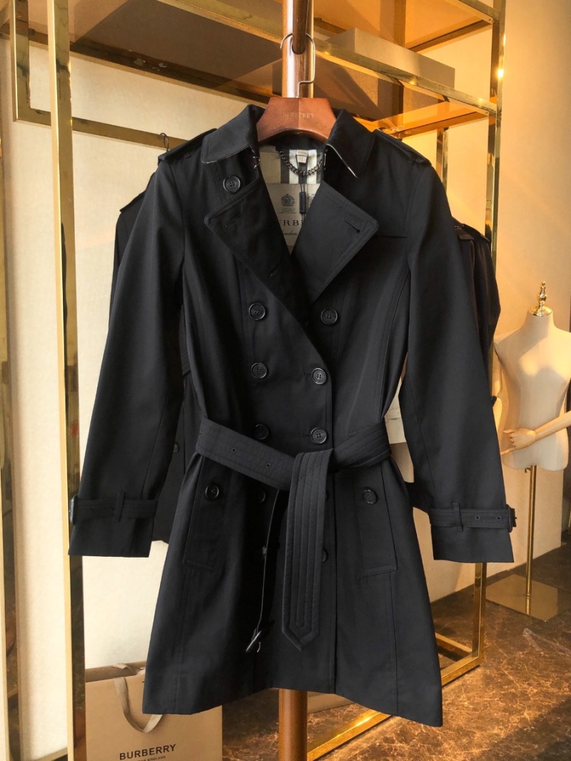 Burberry Women's Sandringham Series Mid-Length Black Trench Coat black