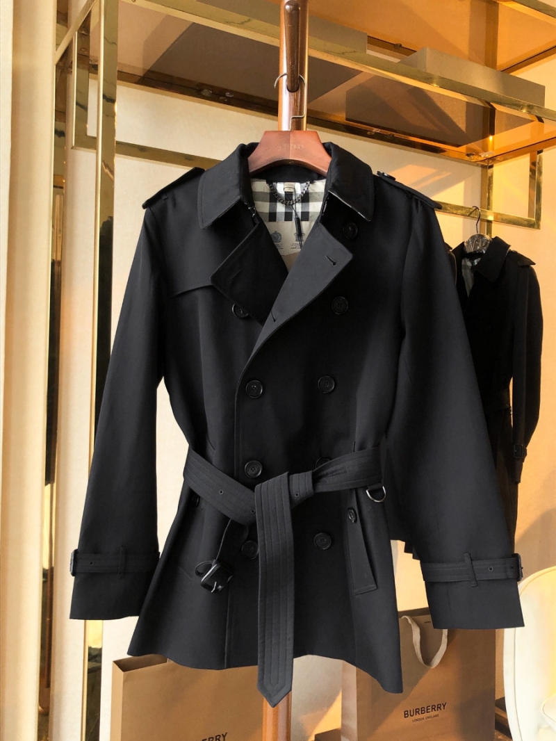 Burberry Men's Sandringham Short Black Trench Coat black