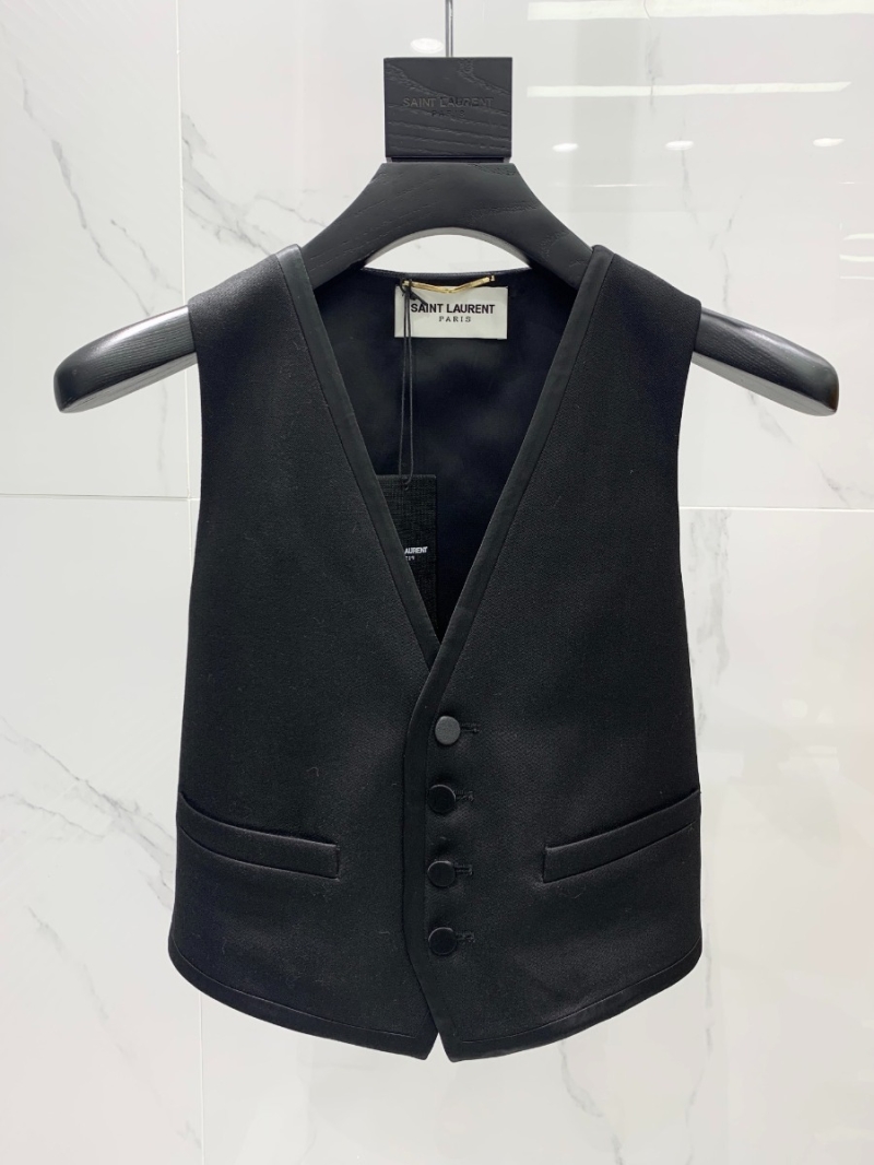 SAINT LAURENT YSL Wool and Silk-Blend Tailored Vest