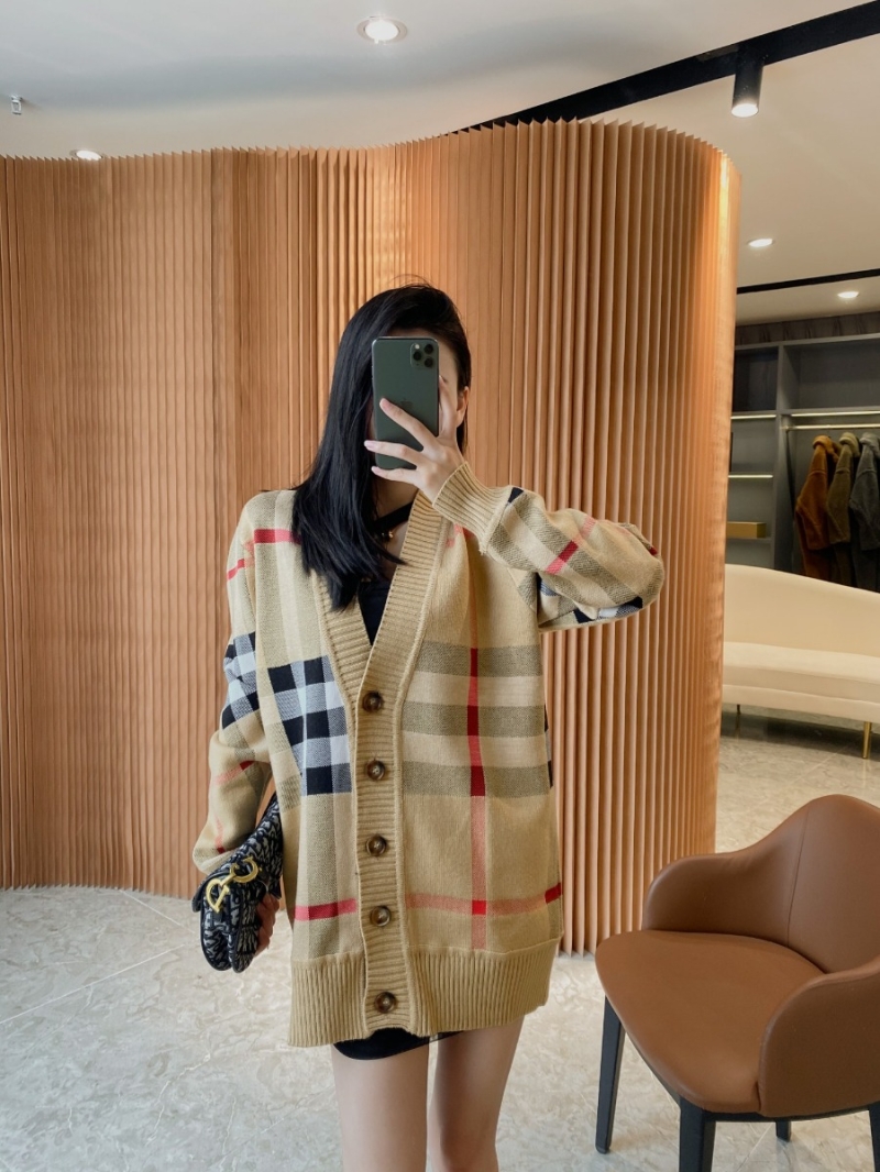 Burberry Functional Wool Jacquard Check Cardigan