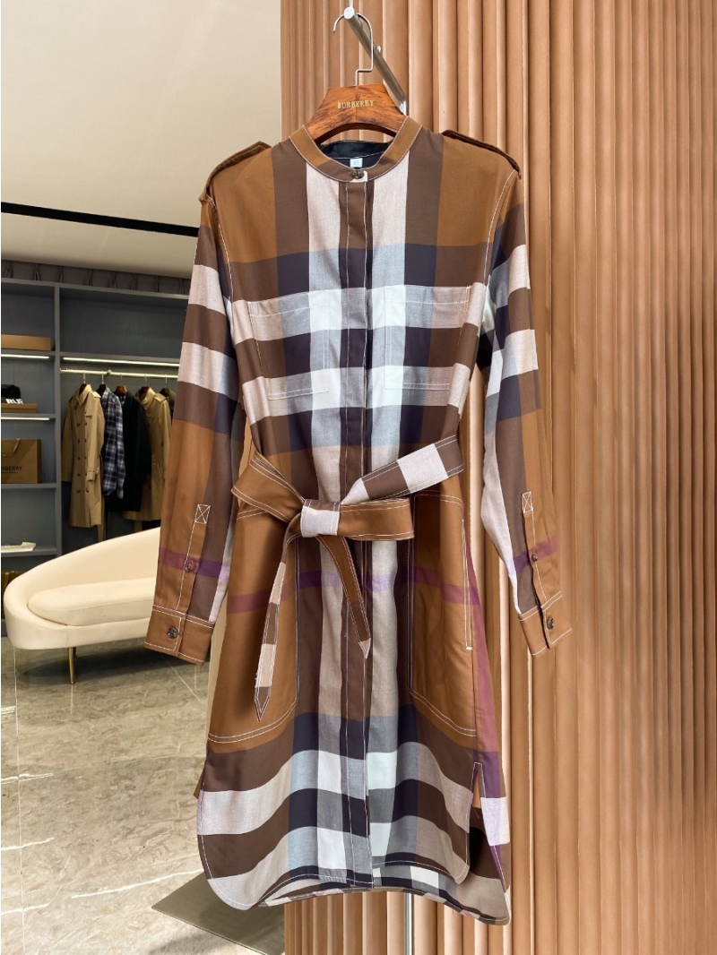 Burberry Plaid Cotton Poplin Shirt Dress