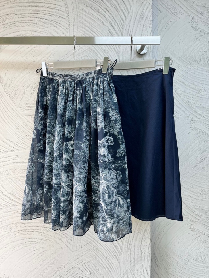 Dior Rui Forest Animal Print Skirt in Blue/Gray/Pink 2