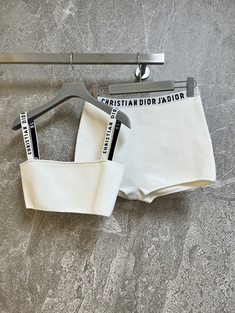 Christian Dior Pure Color Base Layer Set - CD Feminist Collection Vest Set. White