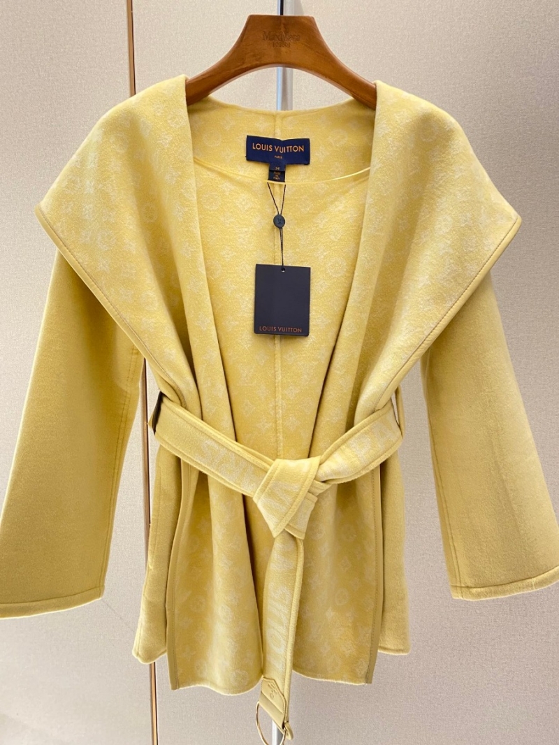 Louis Vuitton "Pale Yellow" Short Floral Hooded Coat