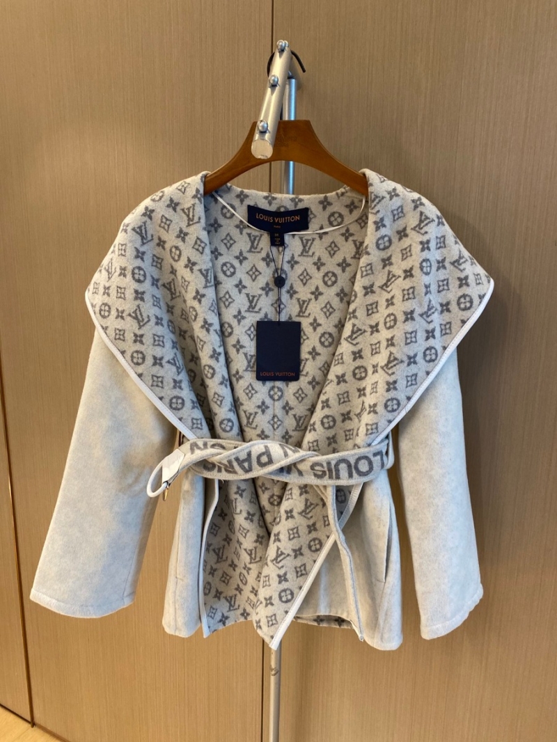 Louis Vuitton "White" Short Floral Hooded Coat